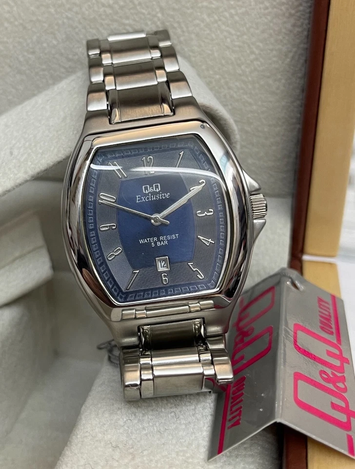UNISEX Armbanduhr exclusive Design Tonneau komplett Edelstahl Q&Q U76J002 - Bild 3 von 4