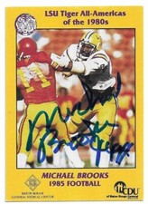 MICHAEL BROOKS Autographed Signed 1986 McDag Football card #10 LSU Tigers COA