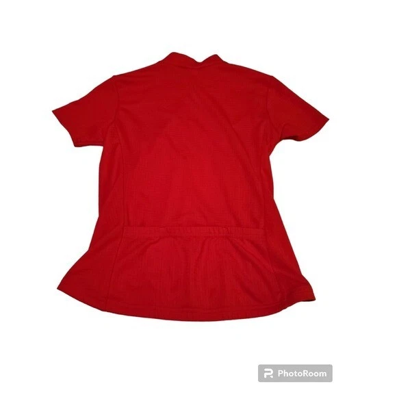 Camiseta de ciclismo Danskin Canari meio zíper manga curta vermelha atlética M - Imagem 2 de 4