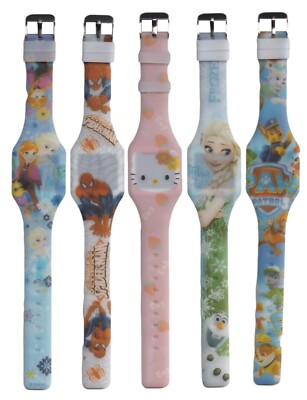 Armbanduhr Kinderuhr Touch Kinder Uhr LED Digital Spider Frozen Kitty Paw Anna