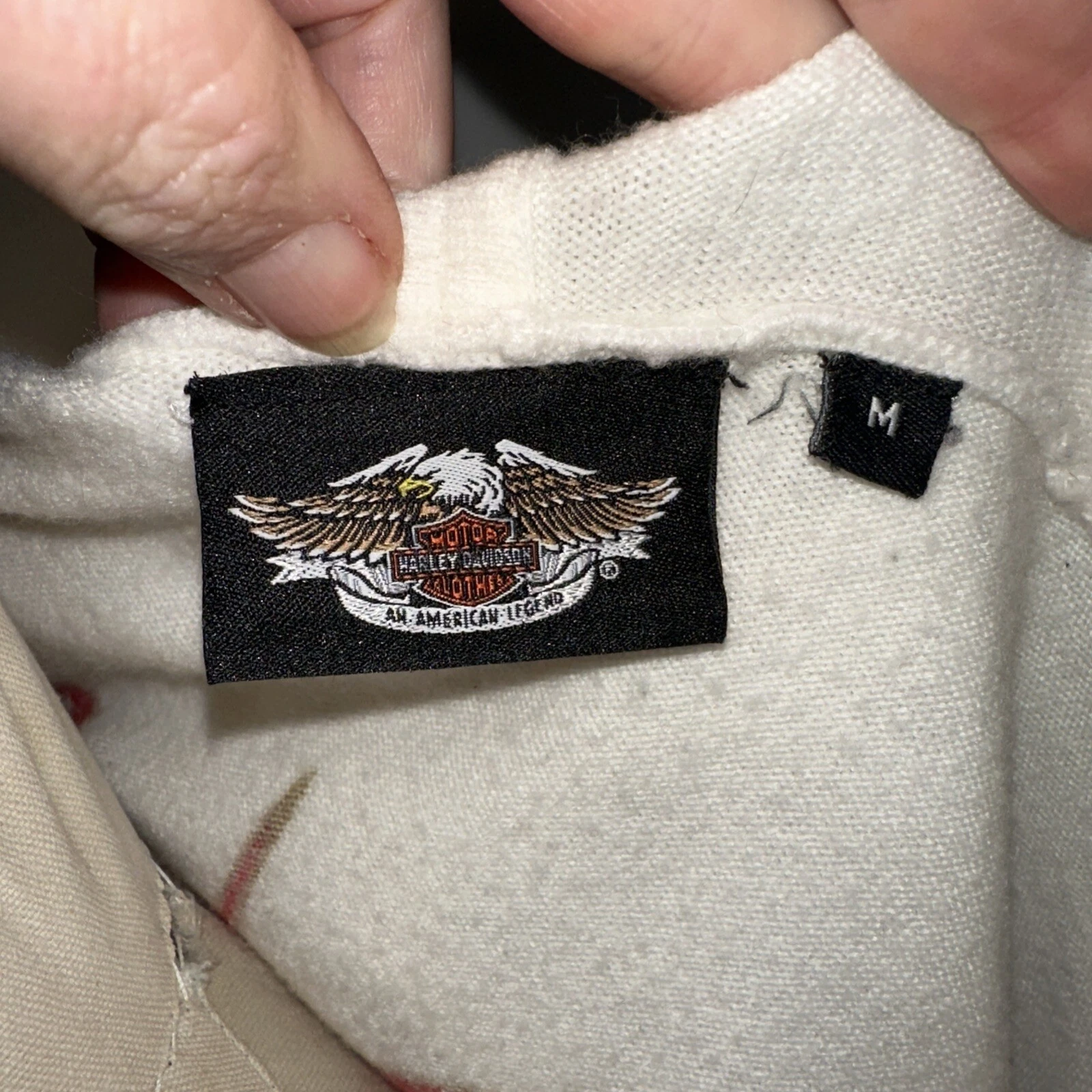 OFF WHITE Felpa con cappuccio vintage HARLEY DAVIDSON donna M zip Y2K maglione tribale motociclista