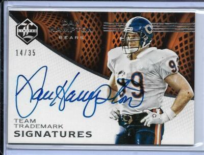 2016 LIMITED TEAM TRADEMARK DAN HAMPTON AUTO SIGNED #TT-DHP #D/35 CHICAGO BEARS