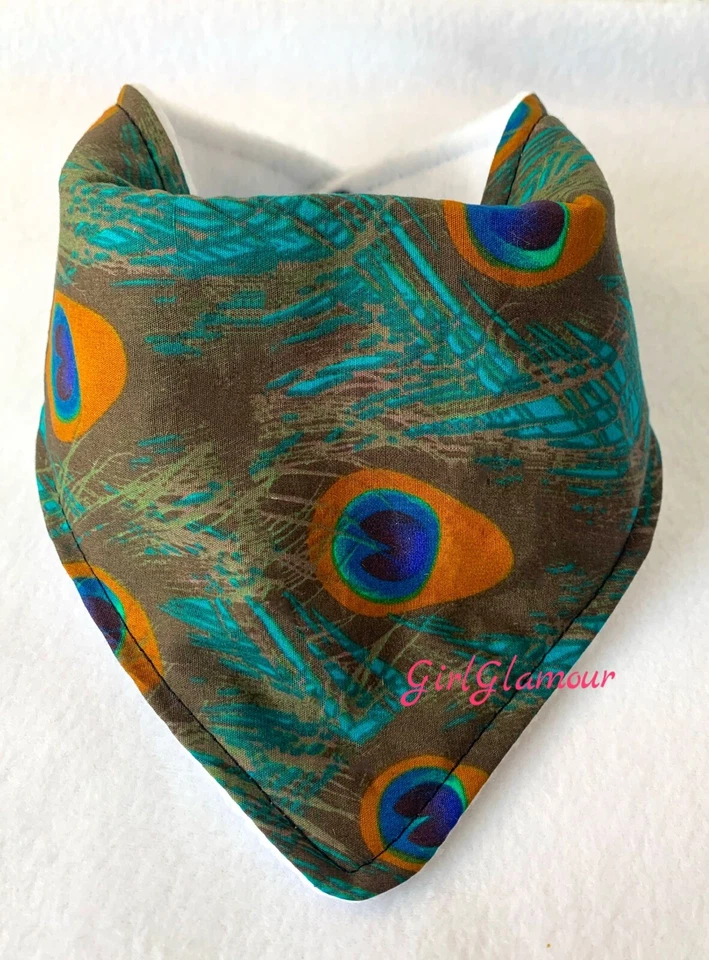 GIRL*GLAMOUR Pfauenfeder Dribble Latz Stirnband Essen Rülpsen Speichel Windel Kleid Stirnband