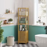 Holz Schrank Standregal 4 BöDen KüChenregal Badregal 140CM HöHe Haushaltsregal