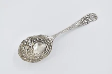 Sterling Silver Vintage Baroque Rococo Slotted Berry Spoon 8.75" *47