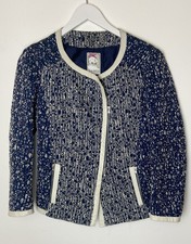 Yoana Baraschi Patterned Biker Style Jacket With Lambskin Leather Trim Uk8