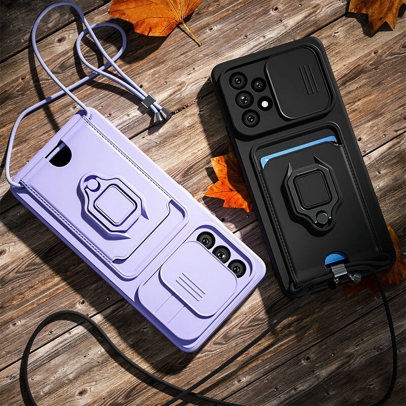 Samsung Galaxy S23 Ultra A34 A54 A52 A51 Ring Card Holder Wallet Case-image