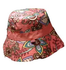 bucket hat pink with flowers 4-7 years