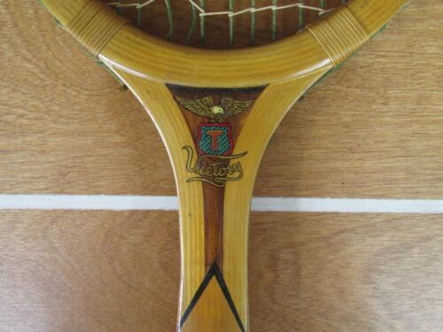 Vintage 1920s Alex Taylor Co.Wood Victory Tennis Racquet w/Orig.Cover Head Press