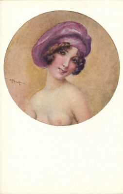 PC ARTIST SIGNED, A. PENOT, RISQUE, FRIMOUSSES ROSES, Vintage Postcard (b50583)