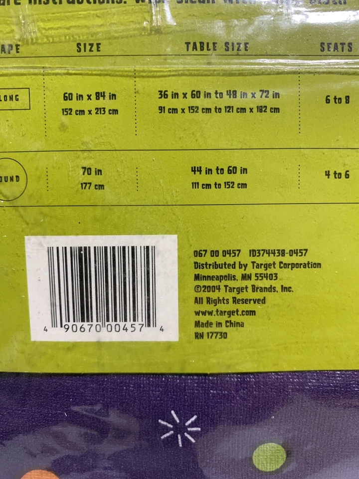 Vintage 2004 Target Tablecloth Halloween Ghost Owls Bats Oblong 60"x84” NEW - Image 3 of 4