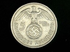 Germany Third Reich 5 Reichsmark Silver Coin 1936 A WW2 Era. Fine Silver 900