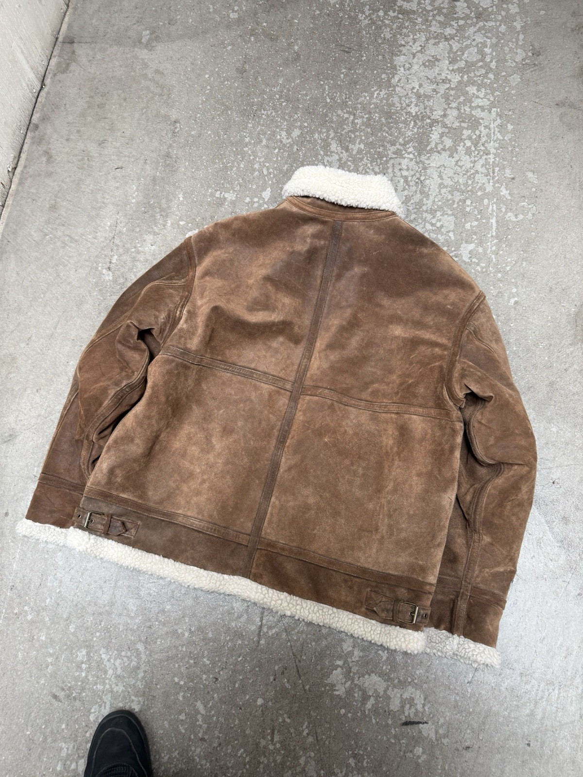 Wilson’s Leather Jacket Brown Suede Men’s XL Sherpa Lined 90s Vintage Rare image 5