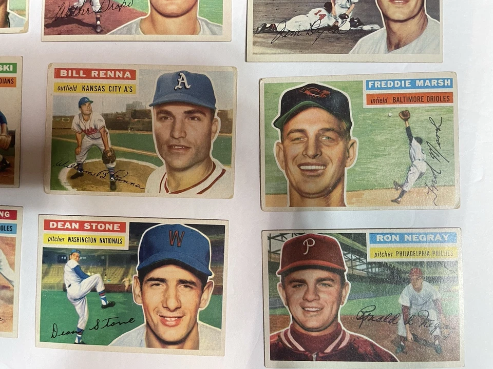 Lote de 16 tarjetas de béisbol 1956 Topps. Foto 4 de 4