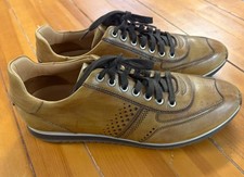 Men's Magnnani Light Cognac Brown Leather 10M Lace Up Dress Sneakers