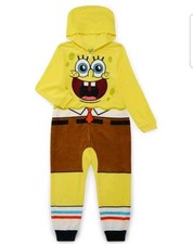 Spongebob Pajama Boys Size Large 10-12 Hooded Full Zip