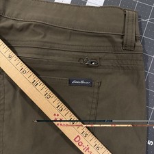 Eddie Bauer Adventure Trek Pants Mens 40x30 Olive Green Active Stretch Hike Walk