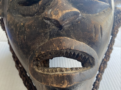 African Wooden Handcrafted Mask Unique Rare - Picture 5 of 16