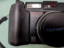 Olympus Digital Camera C5050 5.0MP Black with Leather Case. Parts only.