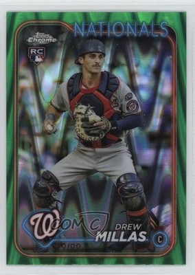 2024 Topps Chrome Green RayWave Refractor /99 Drew Millas #85 Rookie RC 0c7p