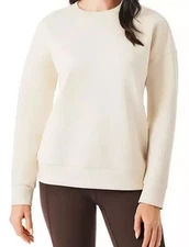 New Member’s Mark Women’s Sandwash Sweatshirt Size L Color Cream Free Shipping