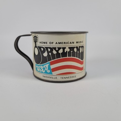 Grand Ole Opry Opryland USA Tin Metal Cup Souvenir Collector Vintage Display