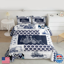 Feelyou Kids Construction Comforter Set Full Size Equipment Trucks Bedding Set