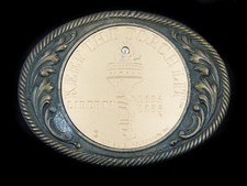 SF07153 VINTAGE 1986 KEEP THE TORCH LIT STATUE OF LIBERTY BELT BUCKLE