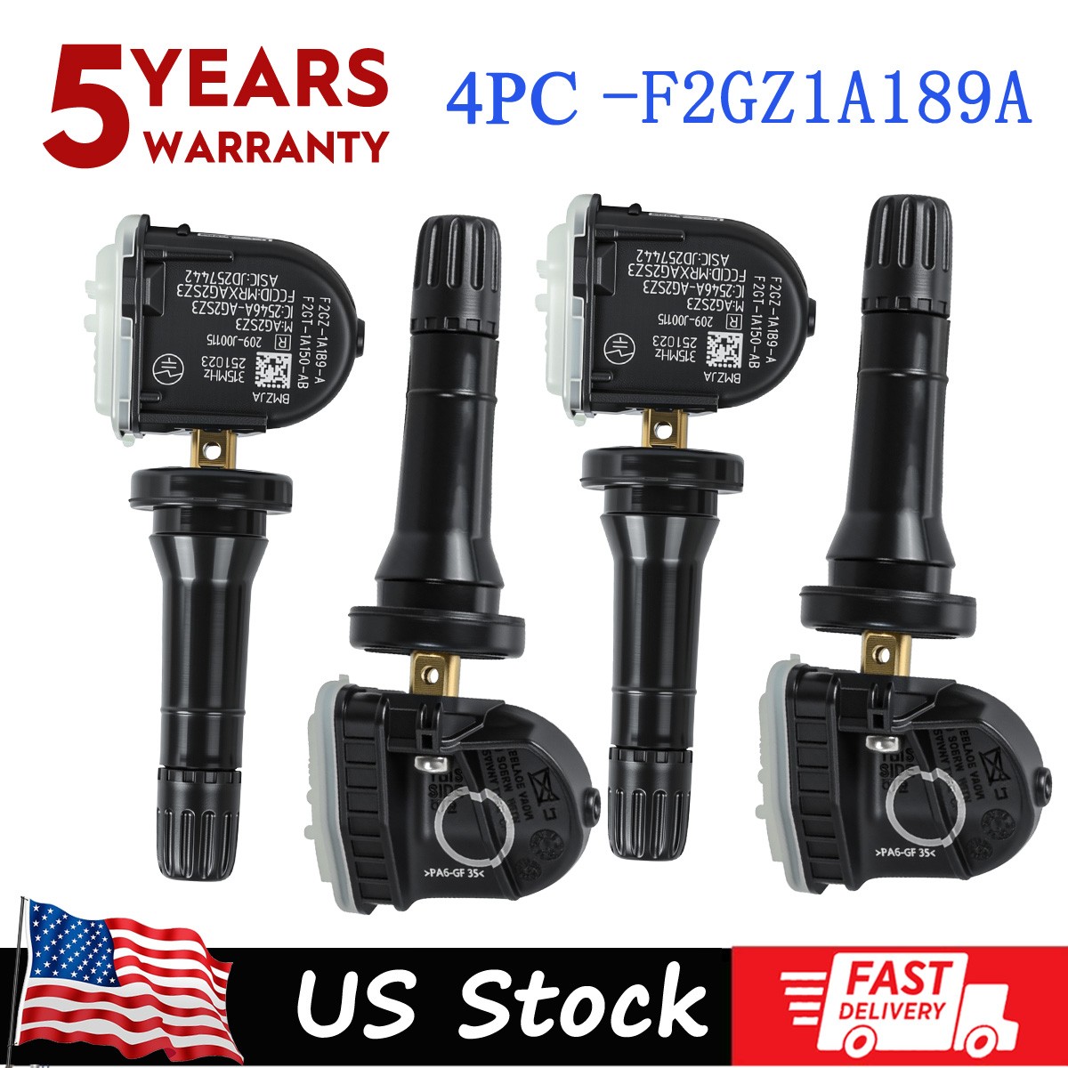 4x Motorcraft TPMS-35 Tire Pressure Sensors For F-150 EDGE MUSTANG F2GT-1A189-A