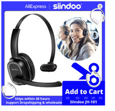 Siindoo JH-101 Wireless Call Center Headset with Mic Noise-Canceling 50H Talk