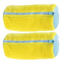 2 PCS Yellow Shoe Washing Machine Bags Reusable Durable Laundry Zipper Clean