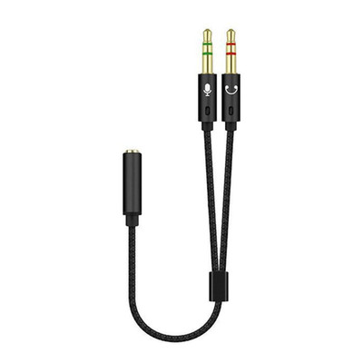 Headphone 3.5Mm Splitter Mic Cable for Computer, Headset 3.5Mm Female to 2 Dual