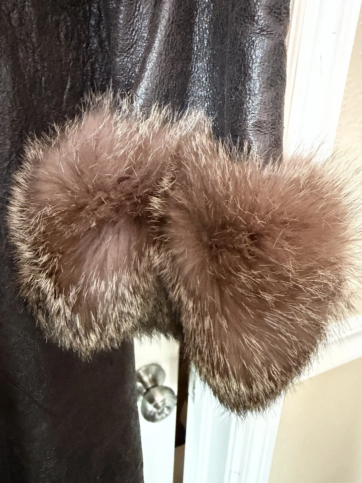 REILLY OLMES GORGEOUS 100% SHEARLING SHEEPSKIN COAT Small CELTIC VIKING - Image 3 of 4