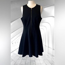 Bar III Black Sleeveless Dress with front zipper cute elegant work, date, formal