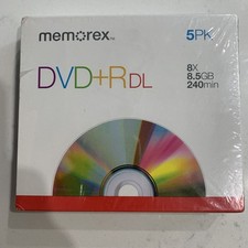 Memorex 5-Pack DVD R DL Dual Layer Discs 8x 8.5GB 240min NEW