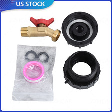 IBC Tote Tank Adapter 2.44" Fine Thread 1/2" Male NPT 3/4" GHT 275-330 Gallon