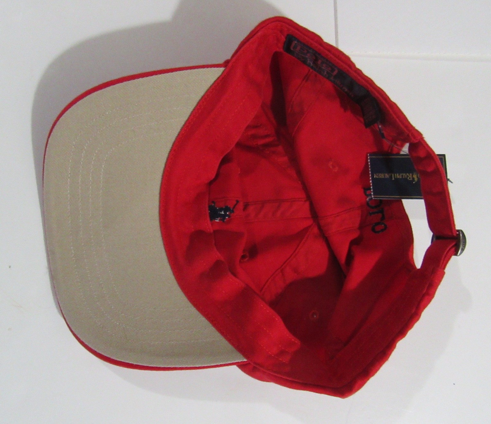 PONY Cappello Polo Ralph Lauren uomo berretto da ballo rosso con frangia marina