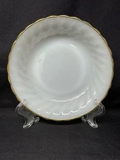 Fire King Golden Shell 7 5/8" SOUP BOWL Gold Rim 1970s "Suburbia" Backstamp