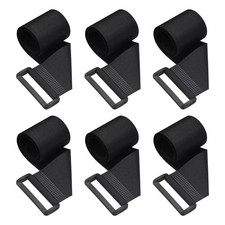 6pcs Reusable Cinch Straps 2"x11.8" Hook and Loop Cable Securing Straps, Black
