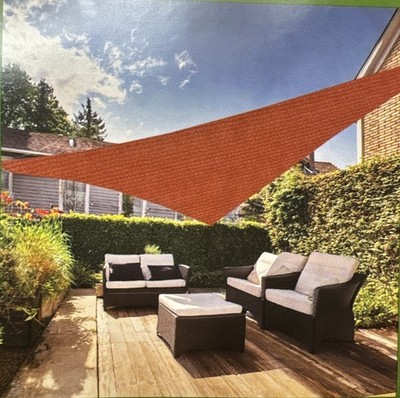 Red Triangle Sun Shade Sail Outdoor Canopy Patio,Pool,Business & Home 12ft