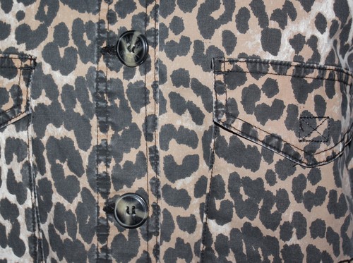 Giacca tela misto cotone stampa leopardata Ganni nuova con etichetta $395 - Foto 11 di 18