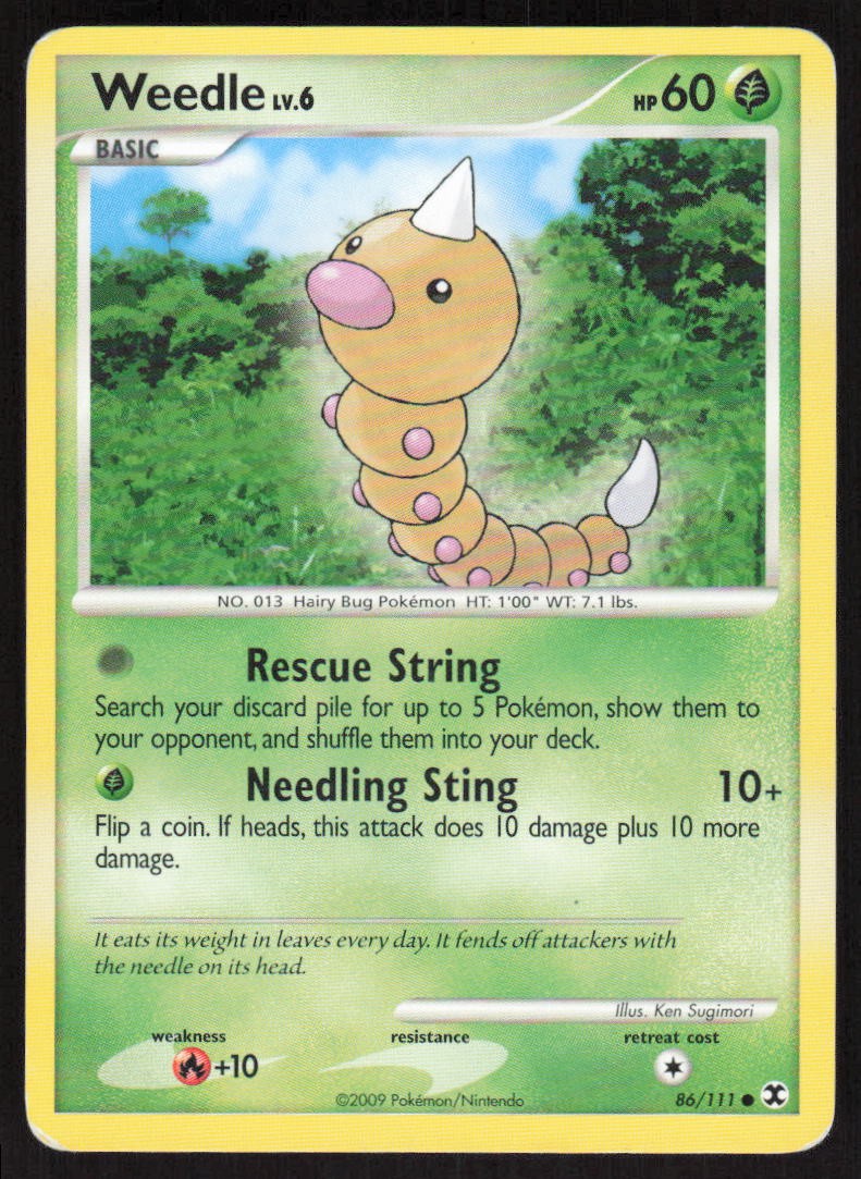 Pokemon Weedle Common 86/111 Rising Rivals LP