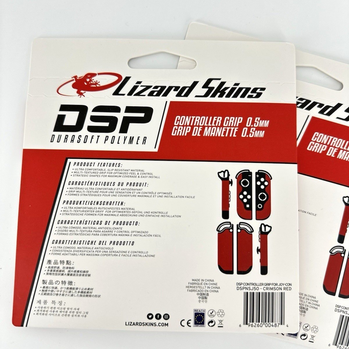 4 Pack Lizard Skins Switch Joy-Con DSP Controller Grip 0.5mm Crimson Red