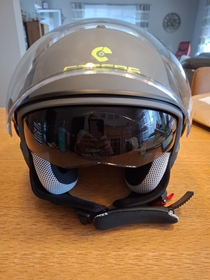 Motorradhelm CABERG Jethelm , Neu Ohne Etikett Gr.L..in Grün/ Grau - Bild 2 von 4