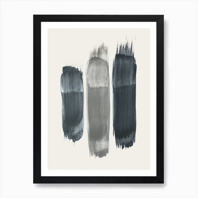 Abstrakte Pinselstriche Nr. 694 Kunst P gerahmt Wandbild Poster Leinwanddruck Bild
