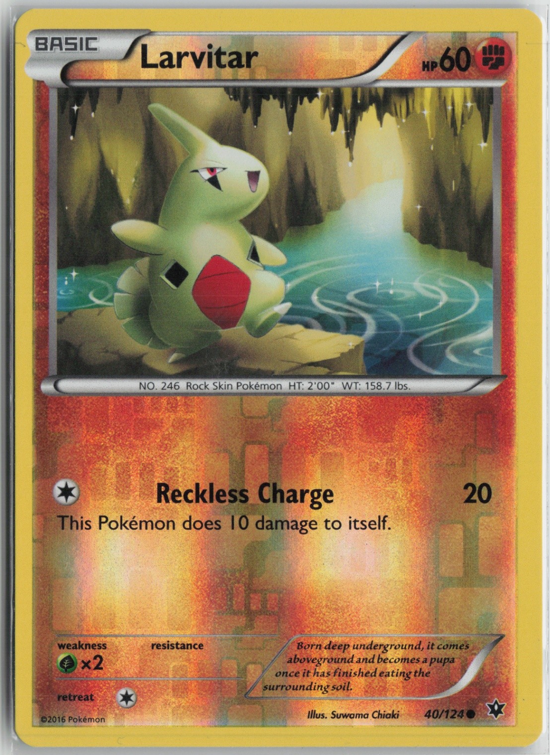 Larvitar (40) 40/124 Common XY - Fates Collide LP Reverse Holo