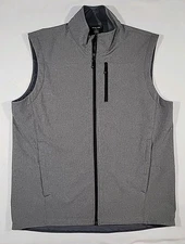 Solaris Full Zip Vest Men's Size Large Gray Softshell Fleece Lined Golf Outdoors