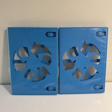 Official OEM Nintendo Wii U Blue Empty Replacement Video Game Case Bundle of 2