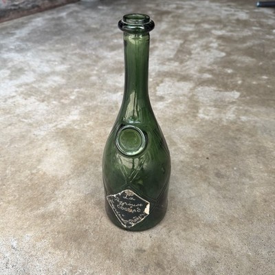 Antique COGNAC LA PEROUSE IMPERIAL RESERVE 1930s? Green Bottle Empty