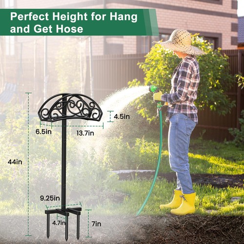 Garden Hose Holder Detachable Water Hose Holder, Thicker Metal Hose Stand Sto... - Zdjęcie 5 z 7